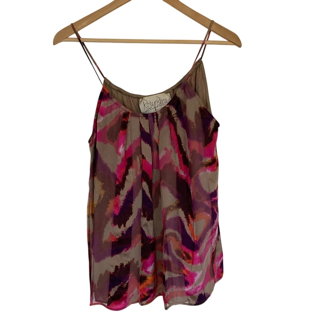 Rory Beca Women's Multicolor Silk Camisole Top Size Small Feminine Girly Career‎